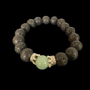 Black Lava Stone & Jade w/ Crowns